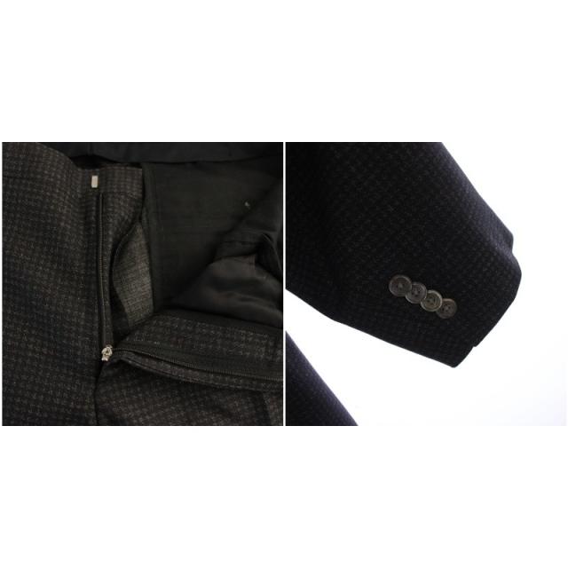 【中古】HUGO BOSS COLOMBO Super 130 シングルスーツ セットアップ 上下 IT52 黒 メンズ_8