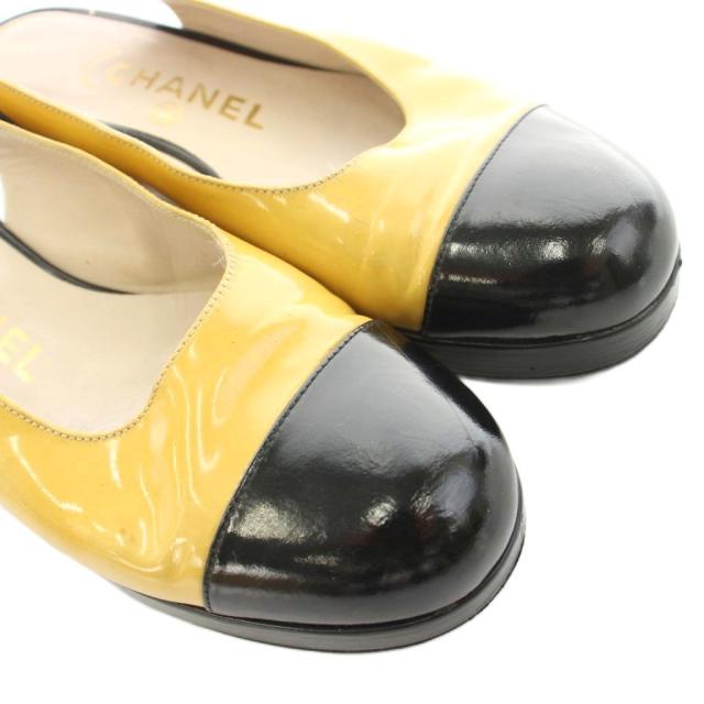 中古】シャネル CHANEL パンプス バックストラップ パテントレザー