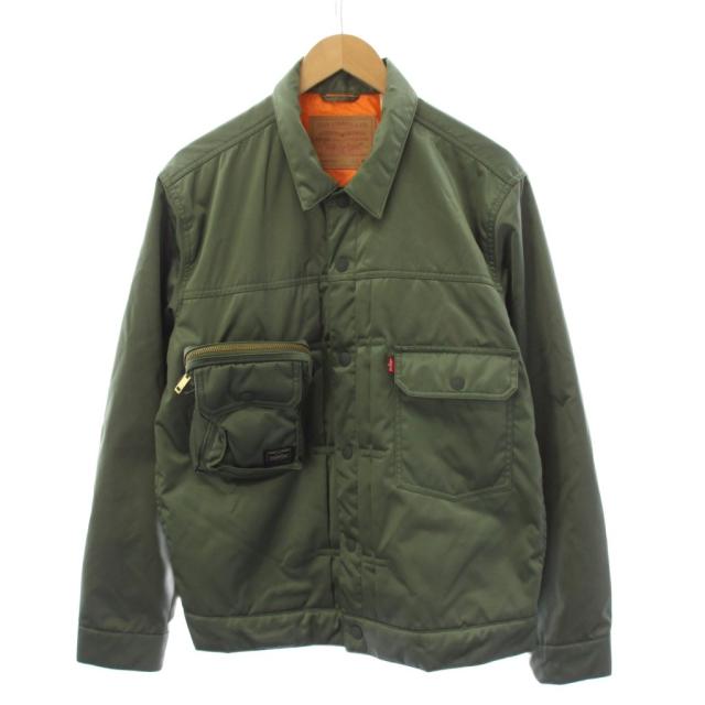 【中古】リーバイス Levi's × ポーター PORTER TYPE II トラッカージャケット 中綿 ナイロン M カーキ メンズ