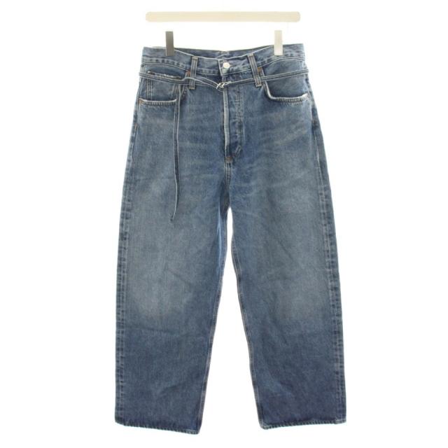 【中古】エーゴールドイー 25SS エミジーン デニムパンツ ジーンズ ボタンフライ ベルト 25 水色 25030923001810