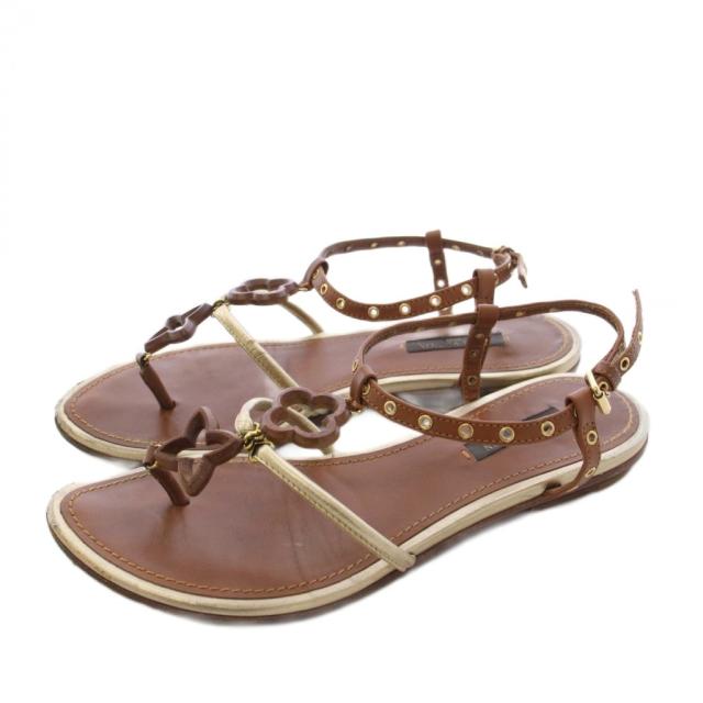 中古】ルイヴィトン LOUIS VUITTON モノグラムフラワー サンダル