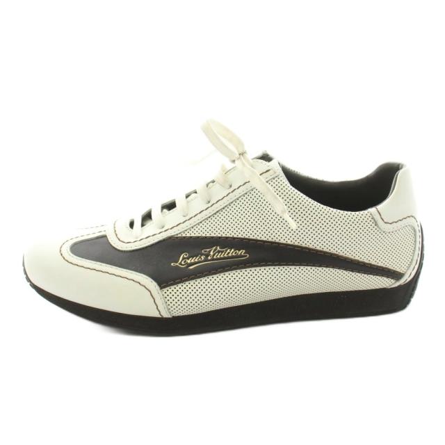 【中古】ルイヴィトン LOUIS VUITTON スニーカー ローカット パンチングレザー メッシュ 8 白 ホワイト /KU メンズ