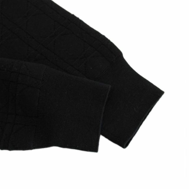 【中古】クリスチャンディオール Christian Dior ニット セーター シルク混 38 黒 ブラック ラウンドネック 織り柄_4