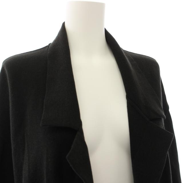 【中古】シャネル CHANEL ニットカーディガン トッパー 半袖 ココマークボタン 黒 ブラック ベージュ レディース