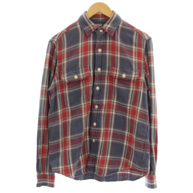 【中古】ポロ バイ ラルフローレン Polo by Ralph Lauren ネルシャツ チェック柄 シャツ 長袖 S グレー /☆G メンズ