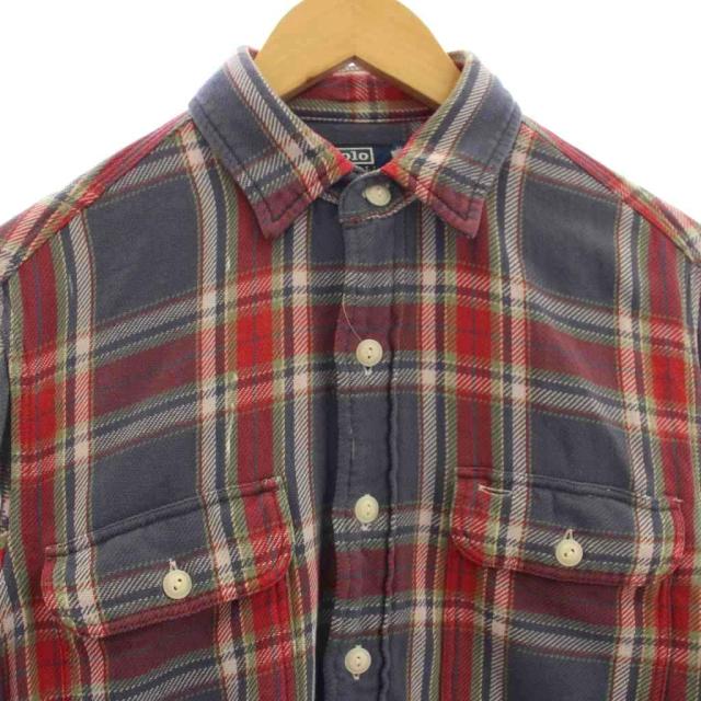 【中古】ポロ バイ ラルフローレン Polo by Ralph Lauren ネルシャツ チェック柄 シャツ 長袖 S グレー /☆G メンズ_3