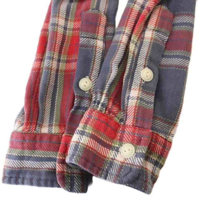 【中古】ポロ バイ ラルフローレン Polo by Ralph Lauren ネルシャツ チェック柄 シャツ 長袖 S グレー /☆G メンズ_4