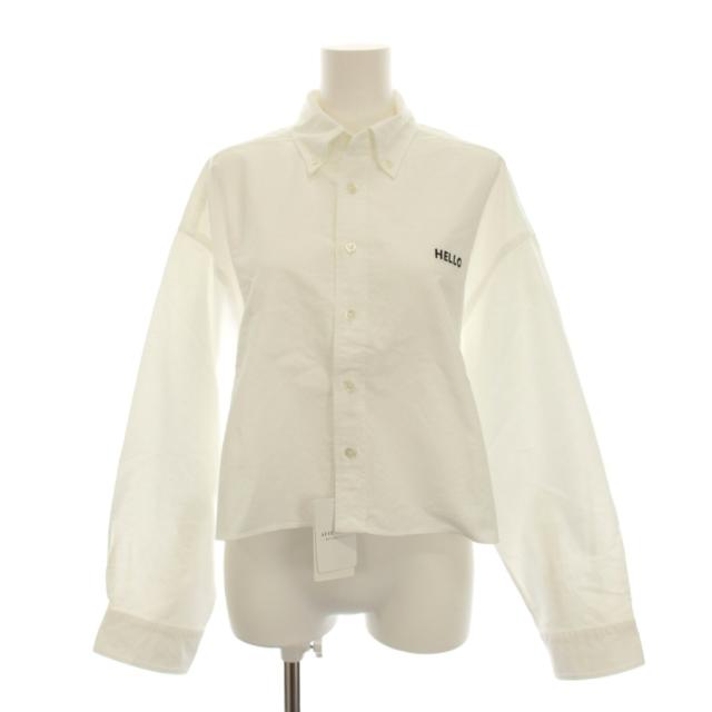 【中古】未使用品 フレームワーク コットンオックスB.Dショートシャツ ボタンダウン ブラウス F 白 長袖