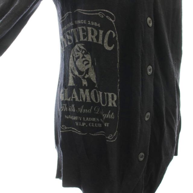 【中古】ヒステリックグラマー HYSTERIC GLAMOUR カーディガン ニット ウール 長袖 プリント F 黒 ブラック_3
