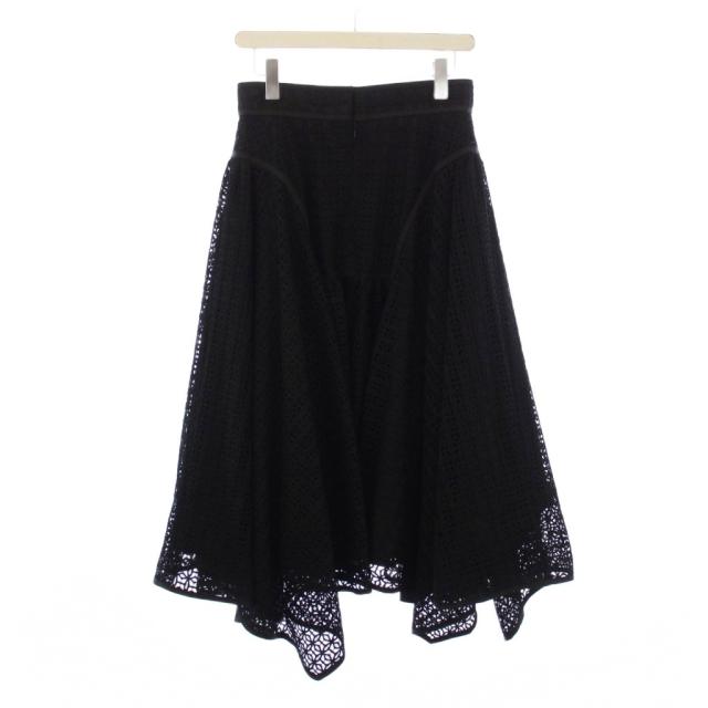 【中古】シートーキョー SHE Tokyo フレアスカート ロング レース 38 黒 S-SK-402 /BM レディース_1
