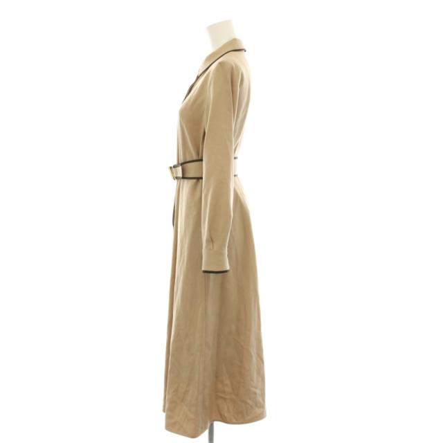 【中古】アナイ 23AW ウールフラノタックシャツワンピース ロング 長袖 36 ベージュ 茶 10232714660 レディース_1
