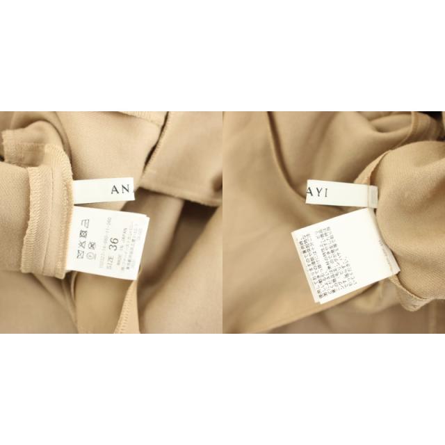 【中古】アナイ 23AW ウールフラノタックシャツワンピース ロング 長袖 36 ベージュ 茶 10232714660 レディース_4