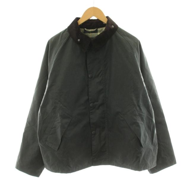 【中古】バブアー 25AW トランスポート ワークス ショートジャケット ステンカラー コーデュロイ衿 38 緑 252MWX1678