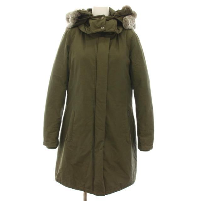 【中古】ウールリッチ ウィメンズボウブリッジ ダウンコート ラビットファー S カーキ WWCPS2648D レディース