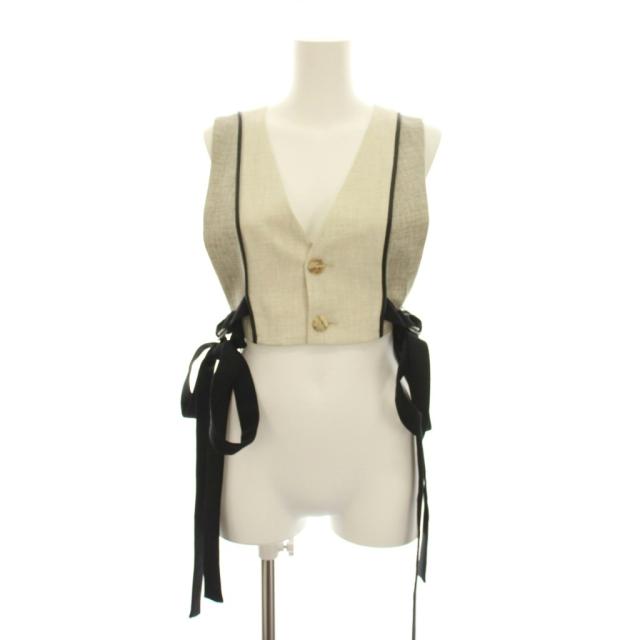 【中古】ミューラル MURRAL ベスト ジレ Vネック F アイボリー グレー /YM レディース