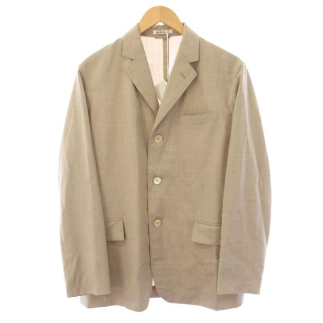 【中古】オーラリー 26SS SUMMER TWIST CASHMERE PORA JACKET テーラードジャケット シングル 0 ベージュ A26SJ04CP