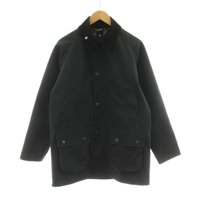【中古】バブアー BEAMS F BEDALE SL 2LAYER ステンカラージャケット ジップアップ コーデュロイ衿 36 黒 2102129