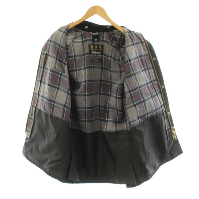 【中古】バブアー BEAMS F BEDALE SL 2LAYER ステンカラージャケット ジップアップ コーデュロイ衿 36 黒 2102129_2