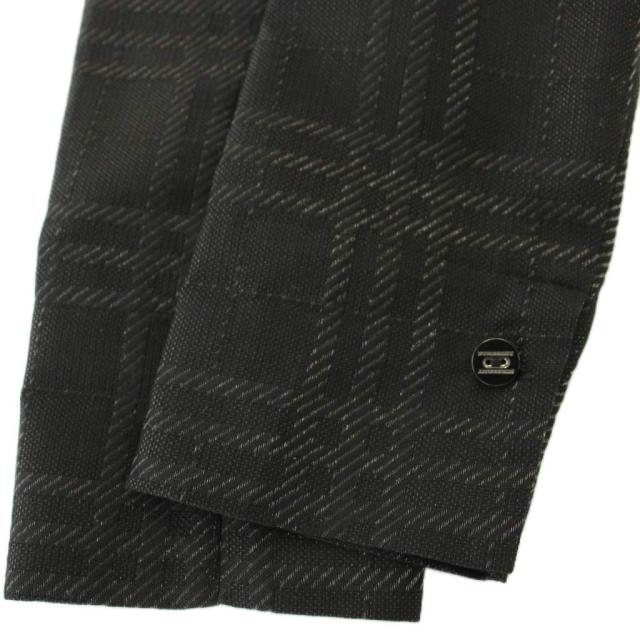 【中古】バーバリー BURBERRY LONDON セットアップ シャツ ラップスカート チェック ひざ丈 スカート 40 黒_4