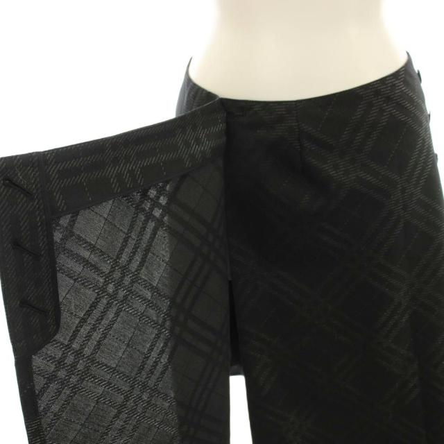 【中古】バーバリー BURBERRY LONDON セットアップ シャツ ラップスカート チェック ひざ丈 スカート 40 黒_5