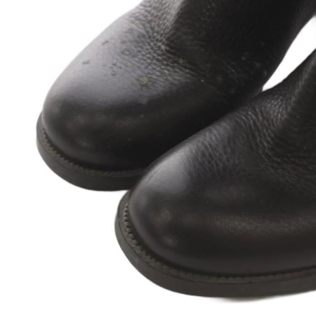 【中古】プラダ PRADA ロングブーツ チャンキーヒール ロゴ レザー 23.0cm 黒 ブラック /AN15 レディース_5