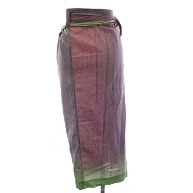 【中古】イッセイミヤケ ISSEY MIYAKE ラップスカート M マルチカラー ロング丈 IM63-FG300 /GG レディース
