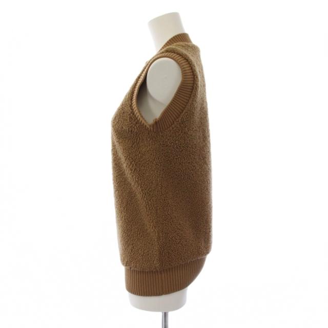 【中古】ルイヴィトン LOUIS VUITTON ボアベスト ジャケット ジップアップ 36 ブラウン /BM レディース