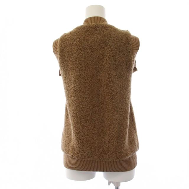 【中古】ルイヴィトン LOUIS VUITTON ボアベスト ジャケット ジップアップ 36 ブラウン /BM レディース