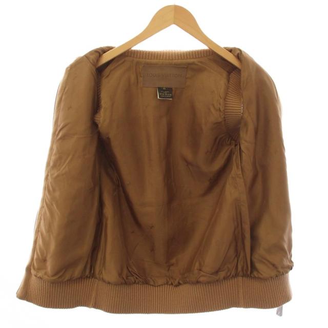 【中古】ルイヴィトン LOUIS VUITTON ボアベスト ジャケット ジップアップ 36 ブラウン /BM レディース