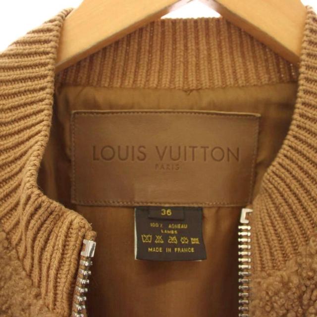 【中古】ルイヴィトン LOUIS VUITTON ボアベスト ジャケット ジップアップ 36 ブラウン /BM レディース