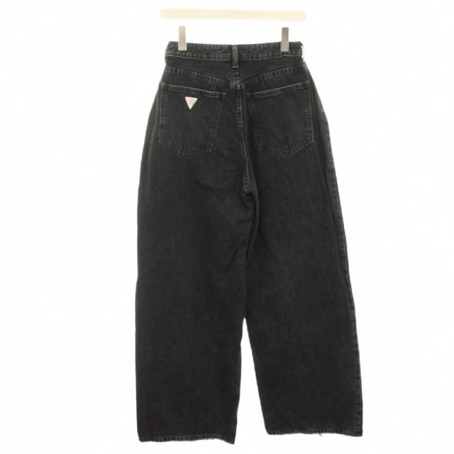 【中古】シシクイ SHISHIKUI デニムパンツ ワイドパンツ ジーンズ USED加工 38 黒 ブラック 2045-2050 /HN_1