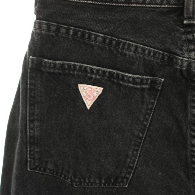 【中古】シシクイ SHISHIKUI デニムパンツ ワイドパンツ ジーンズ USED加工 38 黒 ブラック 2045-2050 /HN_2