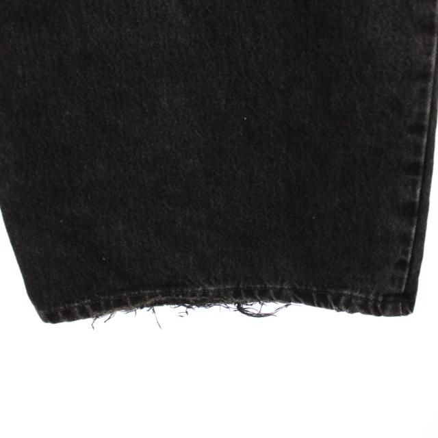 【中古】シシクイ SHISHIKUI デニムパンツ ワイドパンツ ジーンズ USED加工 38 黒 ブラック 2045-2050 /HN_3
