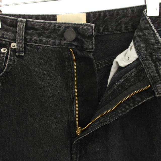 【中古】シシクイ SHISHIKUI デニムパンツ ワイドパンツ ジーンズ USED加工 38 黒 ブラック 2045-2050 /HN_4