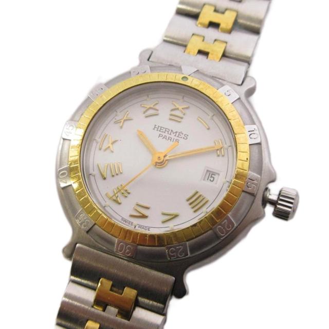 【中古】エルメス HERMES キャプテンニモ 腕時計 クォーツ シルバーカラー ゴールドカラー 322543 /KH ■OH