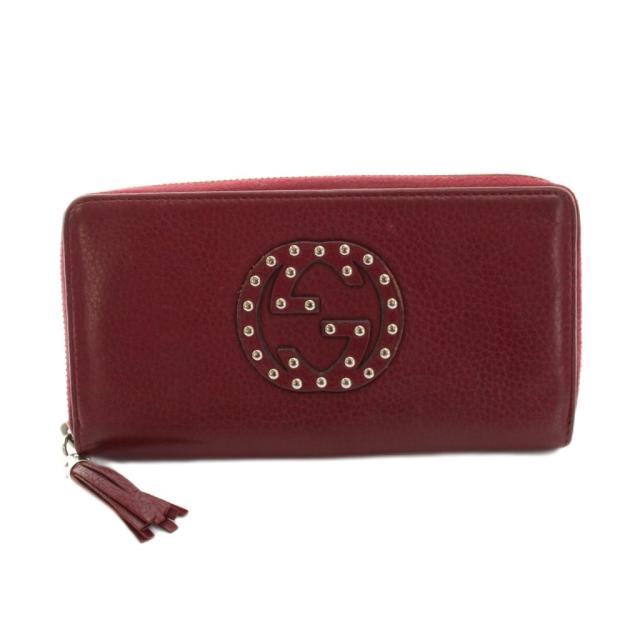 3-2672 GUCCI グッチ SOHO ソーホー ラウンドジップ レザー 中古】グッチ GUCCI ソーホー SOHO 長財布 ラウンドファスナー Gロゴ
