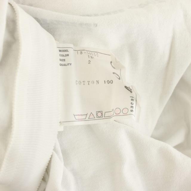 【中古】サカイ NEW YORK TIMES Truth TEE Tシャツ カットソー 半袖 ロゴプリント サイドジップ 2 白 ホワイト_3
