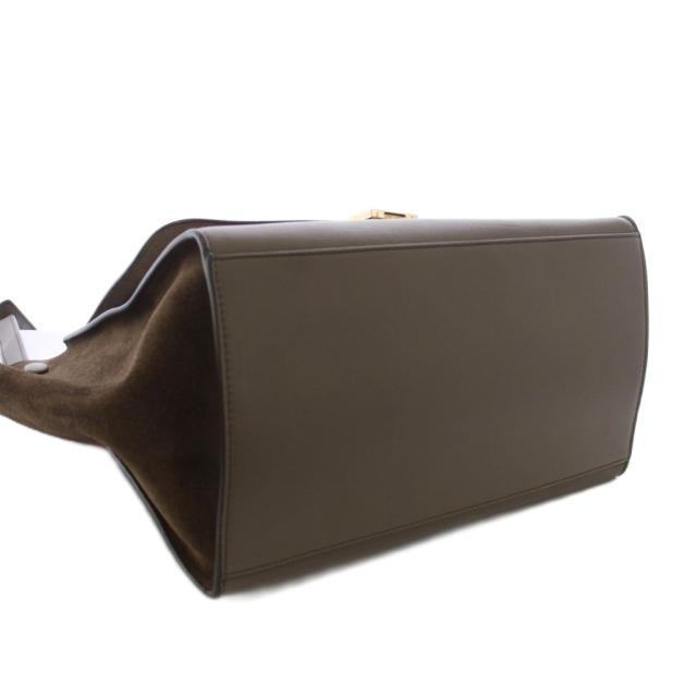 【中古】セリーヌ CELINE トラペーズ ミディアム ハンドバグ ショルダーバッグ 2WAY レザー 赤 グレージュ /AN ■OH_3
