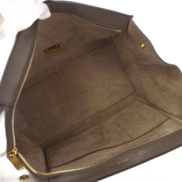 【中古】セリーヌ CELINE トラペーズ ミディアム ハンドバグ ショルダーバッグ 2WAY レザー 赤 グレージュ /AN ■OH_5