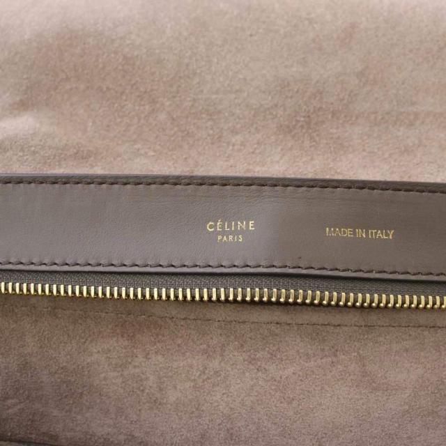 【中古】セリーヌ CELINE トラペーズ ミディアム ハンドバグ ショルダーバッグ 2WAY レザー 赤 グレージュ /AN ■OH_6