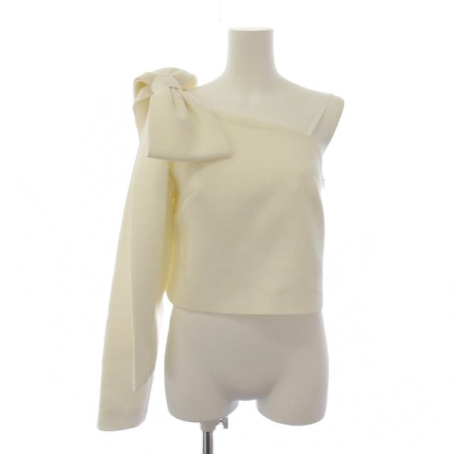 【中古】未使用品 パハマン Pachman One Shoulder Ribbon Blouse シャツ ブラウス 長袖 36 白 /BM レディース