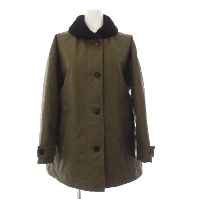 【中古】マーガレットハウエル 25FW DRY COTTON CANVAS COAT コート ミドル丈 衿ボア アウター 1 カーキ
