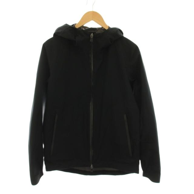 【中古】ヘルノ HERNO GORE-TEX ボンディングフードブルゾン ジャケット パーカー ジップアップ 44 黒 ブラック