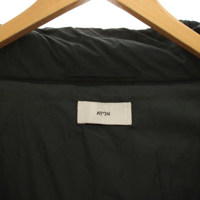 【中古】エイトン ATON エクラ eclat サイドジップ中綿フードジャケット ジップアップ アウター 2 黒 /YM レディース_3