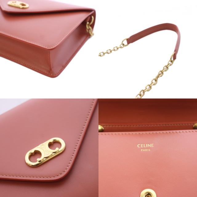 【中古】セリーヌ CELINE チェーンウォレット ショルダーバッグ レザー 茶 /KH ■OH レディース_7