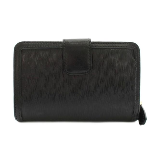 【中古】プラダ PRADA 二つ折り財布 コンパクトウォレット レザー リボンモチーフ 黒 ブラック /YM ■OH レディース_1
