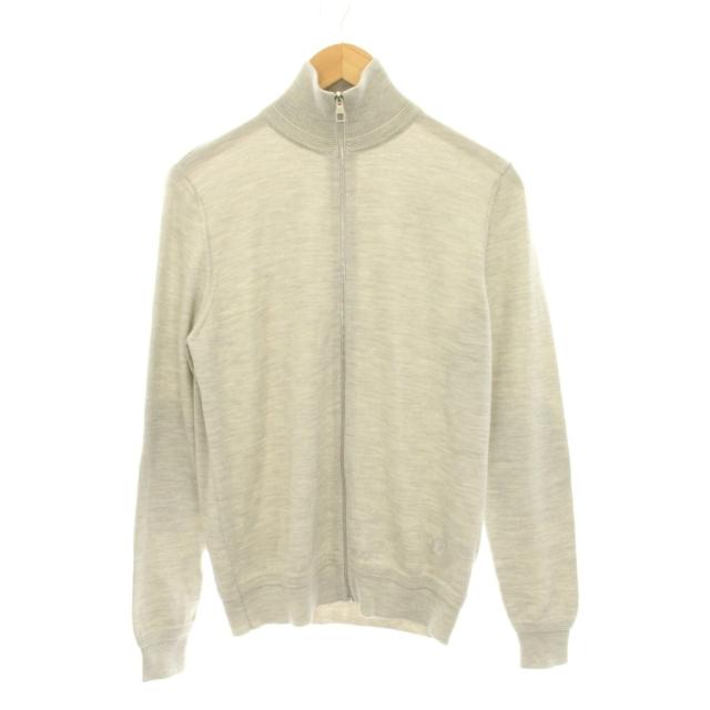【中古】ルイヴィトン LOUIS VUITTON ニット ジャケット ジップアップ エルボーパッチ 長袖 シルク混 XS