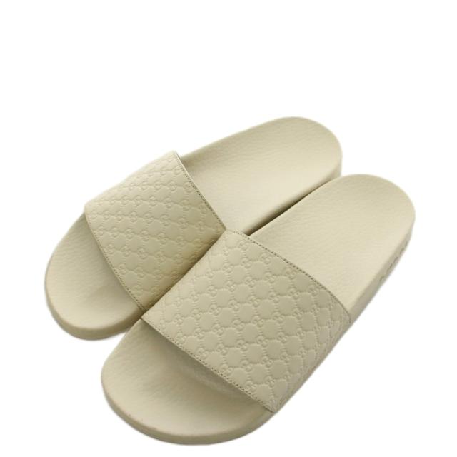 【中古】グッチ GUCCI GG柄 サンダル レザー 38 白 ホワイト 567116 /AN29 レディース