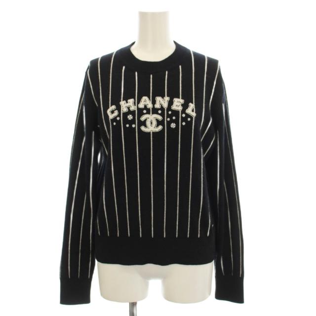 【中古】シャネル CHANEL 23SS ココマーク ニット セーター 長袖 36 黒 P74734K10713 /KH レディース