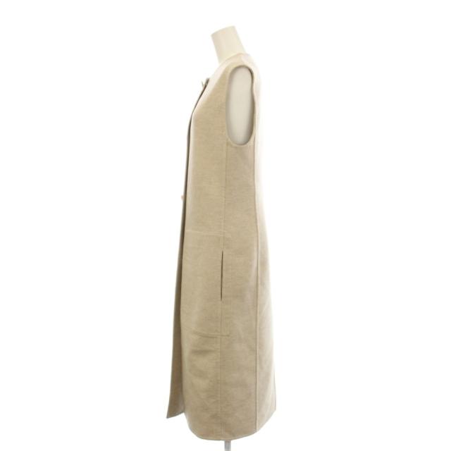 【中古】エルメス HERMES ダブルフェイス ロングベスト カシミヤ 34 ベージュ 3H0191DB /KH_1